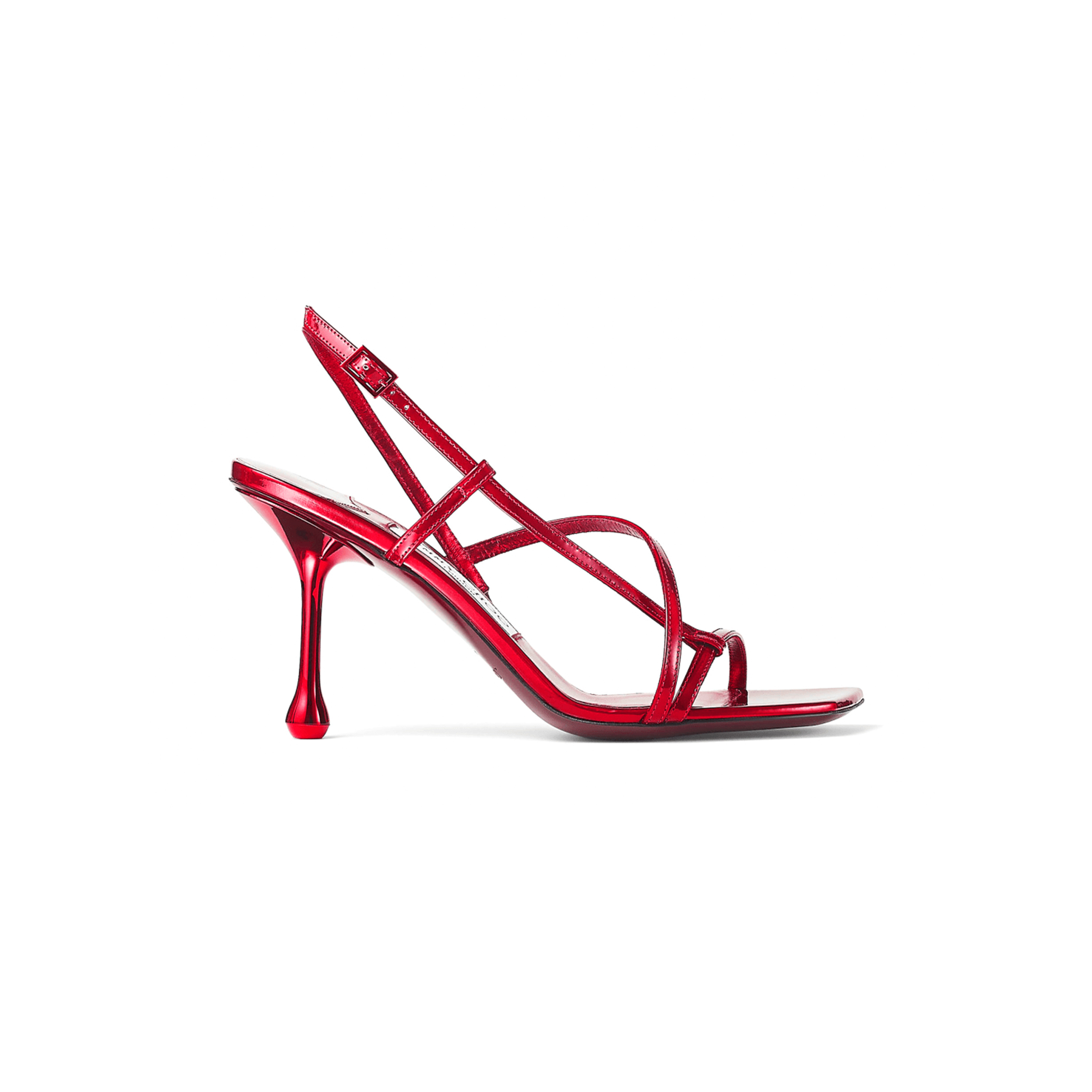 JIMMY CHOO ETANA 80 RUBY RED LEATHER SANDALS ETANA80GXH